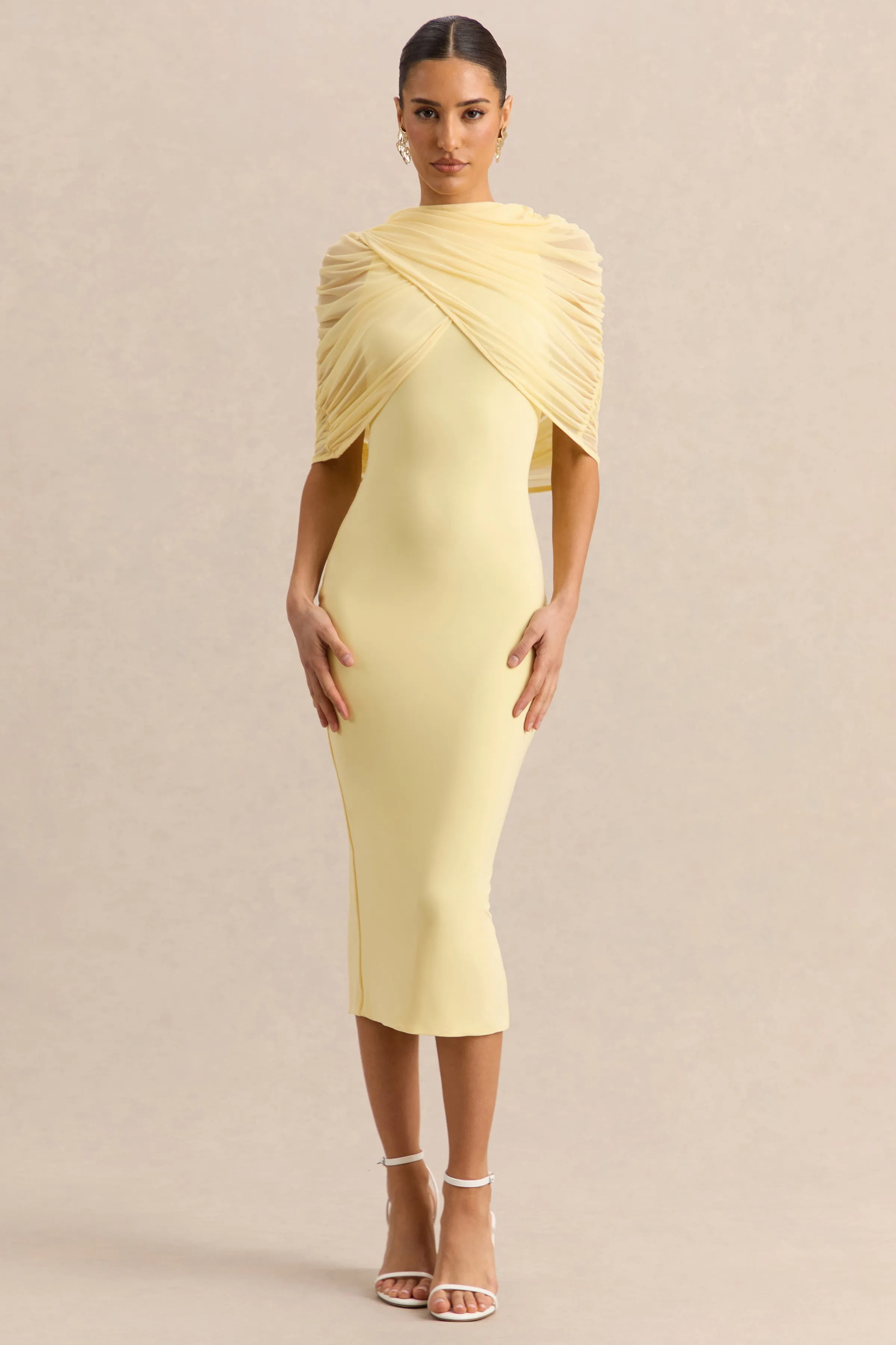 Mirana | Lemon Halter-Neck Midi-Dress sold by Club L London product image thumbnail 3