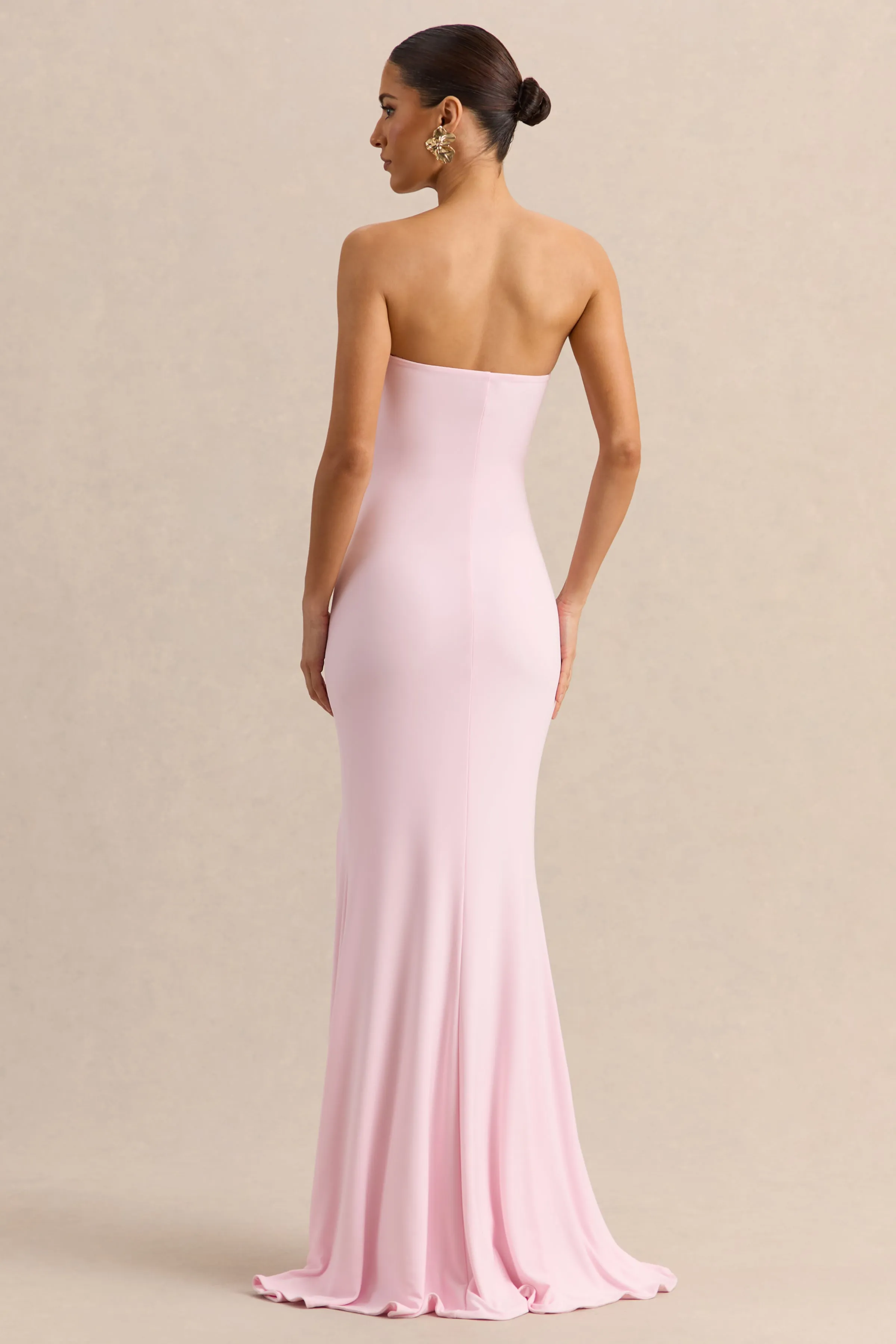 Melva | Light Pink Bandeau Maxi Dress sold by Club L London product image thumbnail 2
