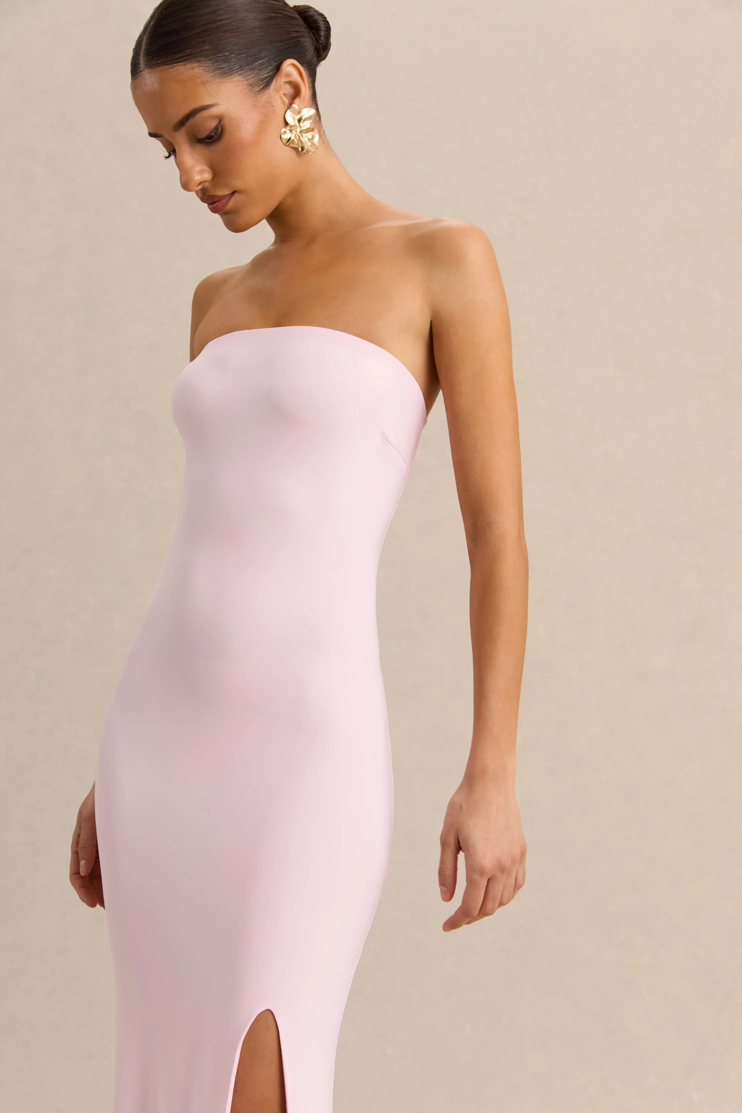 Melva | Light Pink Bandeau Maxi Dress sold by Club L London product image thumbnail 3