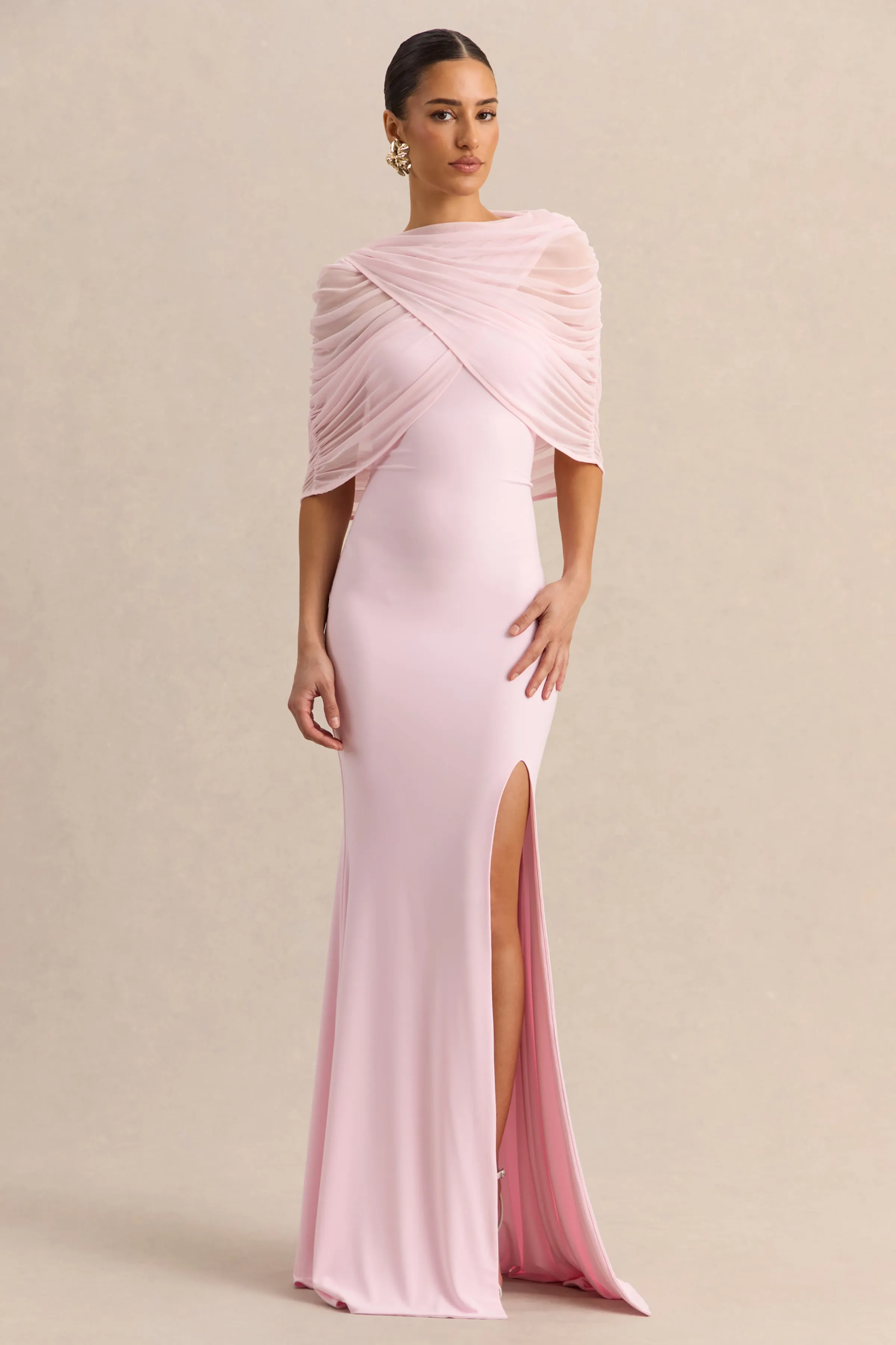 Melva | Light Pink Bandeau Maxi Dress sold by Club L London product image thumbnail 4