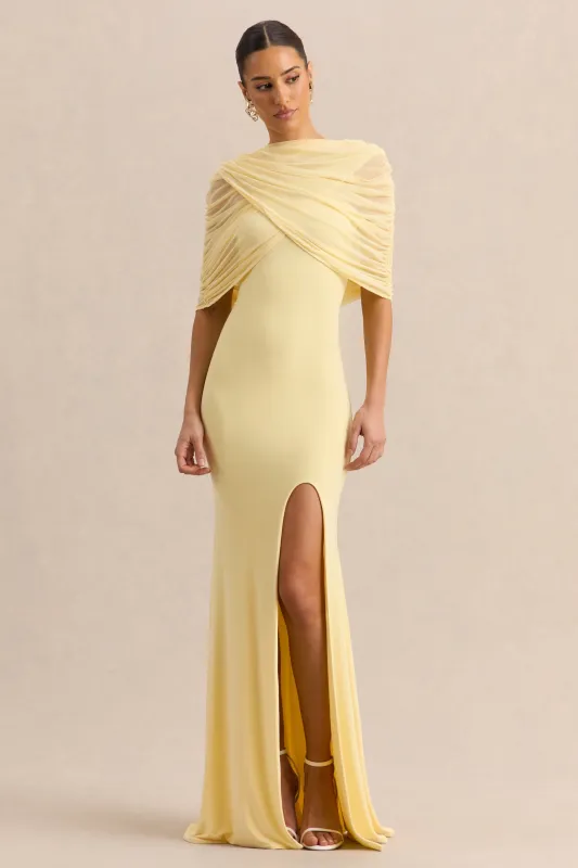 Melva | Lemon Bandeau Maxi Dress made by Club L London