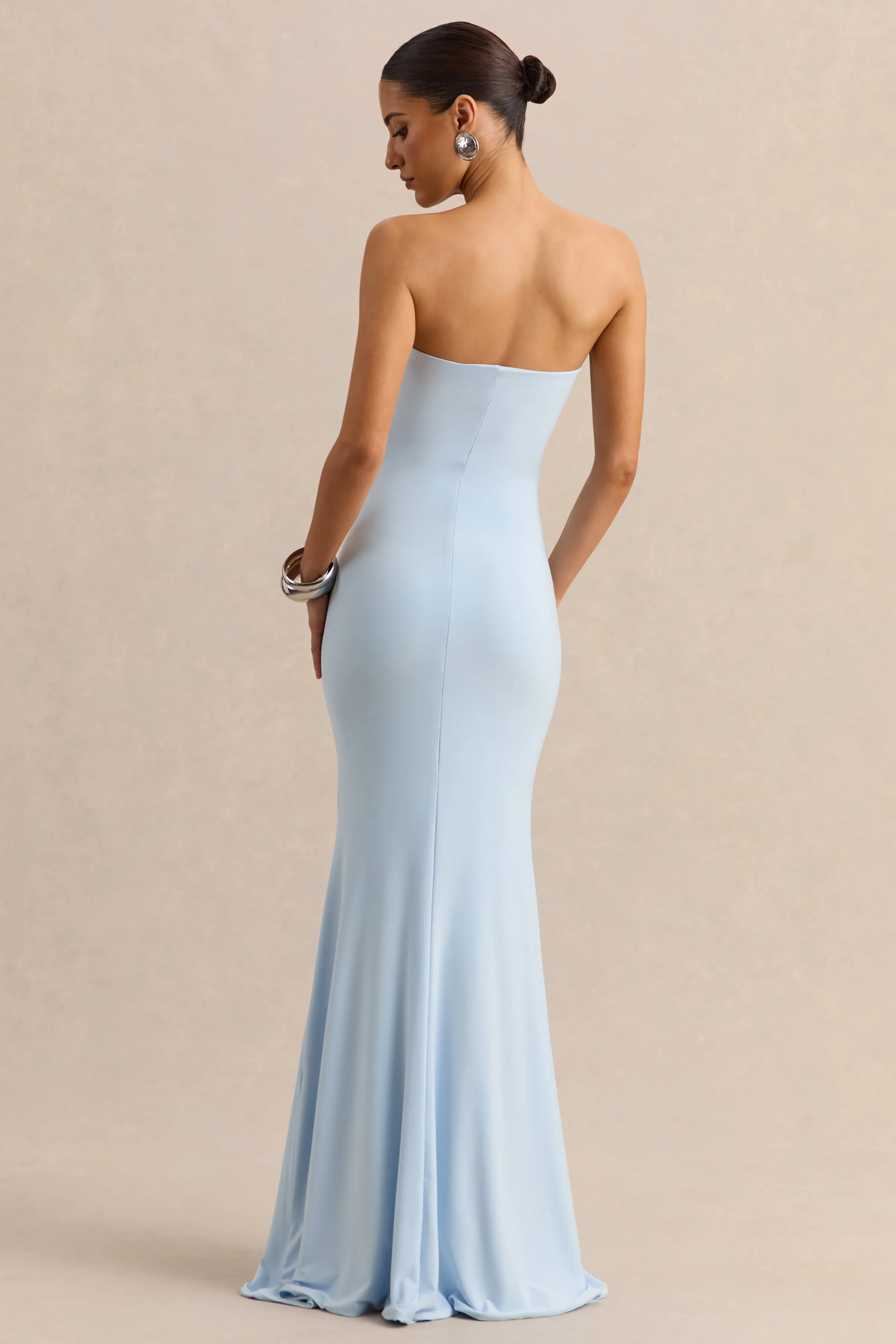 Melva | Powder Blue Bandeau Maxi Dress sold by Club L London product image thumbnail 2