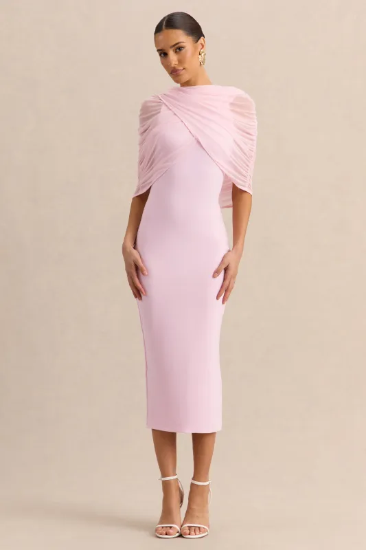 Mirana | Light Pink High-Neck Midi-Dress made by Club L London