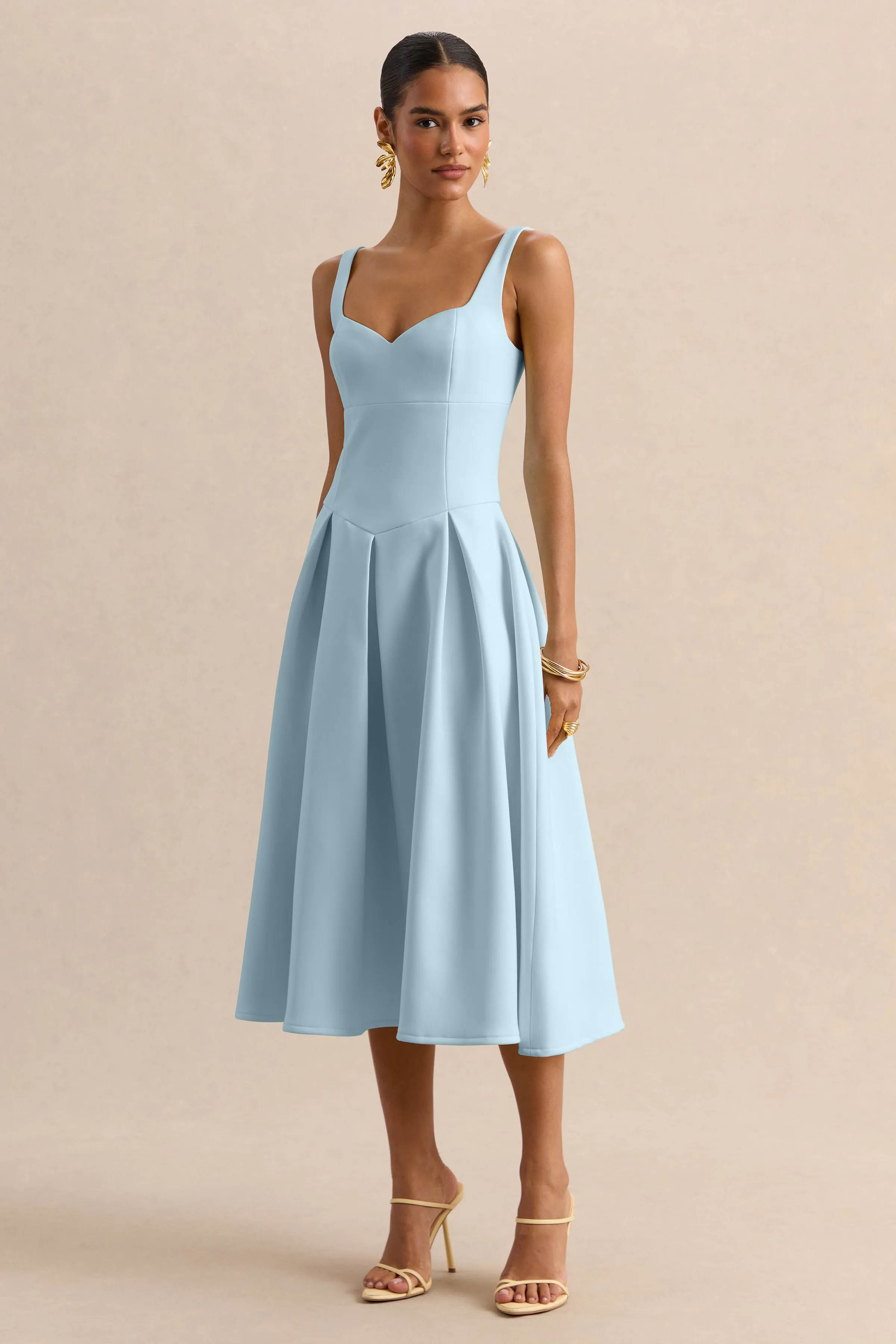 Greta | Powder-Blue Sweetheart-Neck Midi Dress sold by Club L London product image thumbnail 5