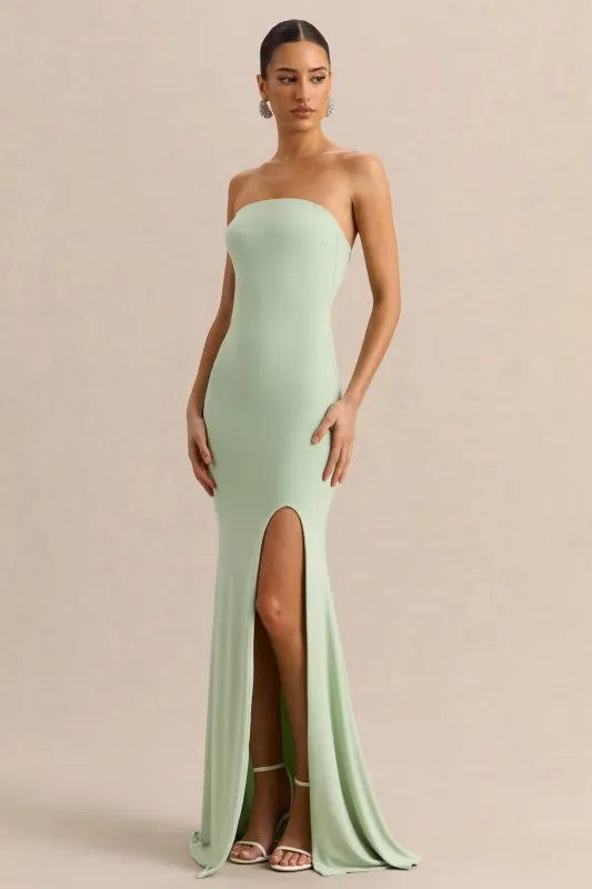 Melva | Mint Bandeau Maxi Dress made by Club L London