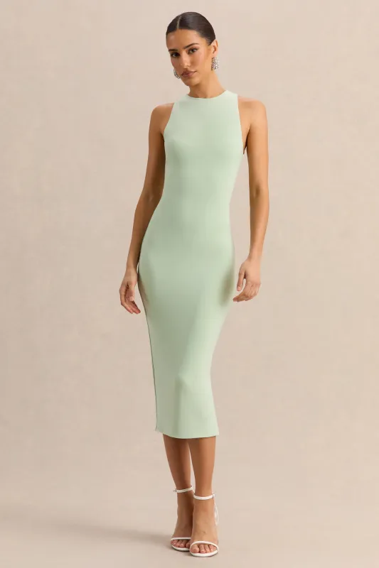 Mirana | Mint High-Neck Midi-Dress made by Club L London