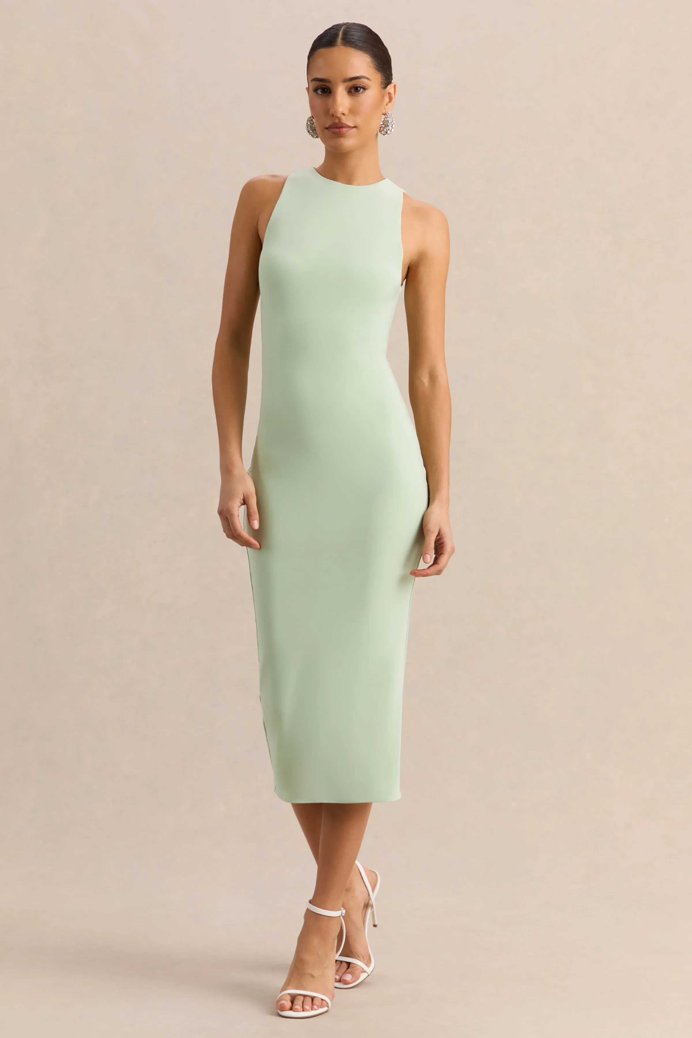 Mirana | Mint High-Neck Midi-Dress sold by Club L London product image thumbnail 5