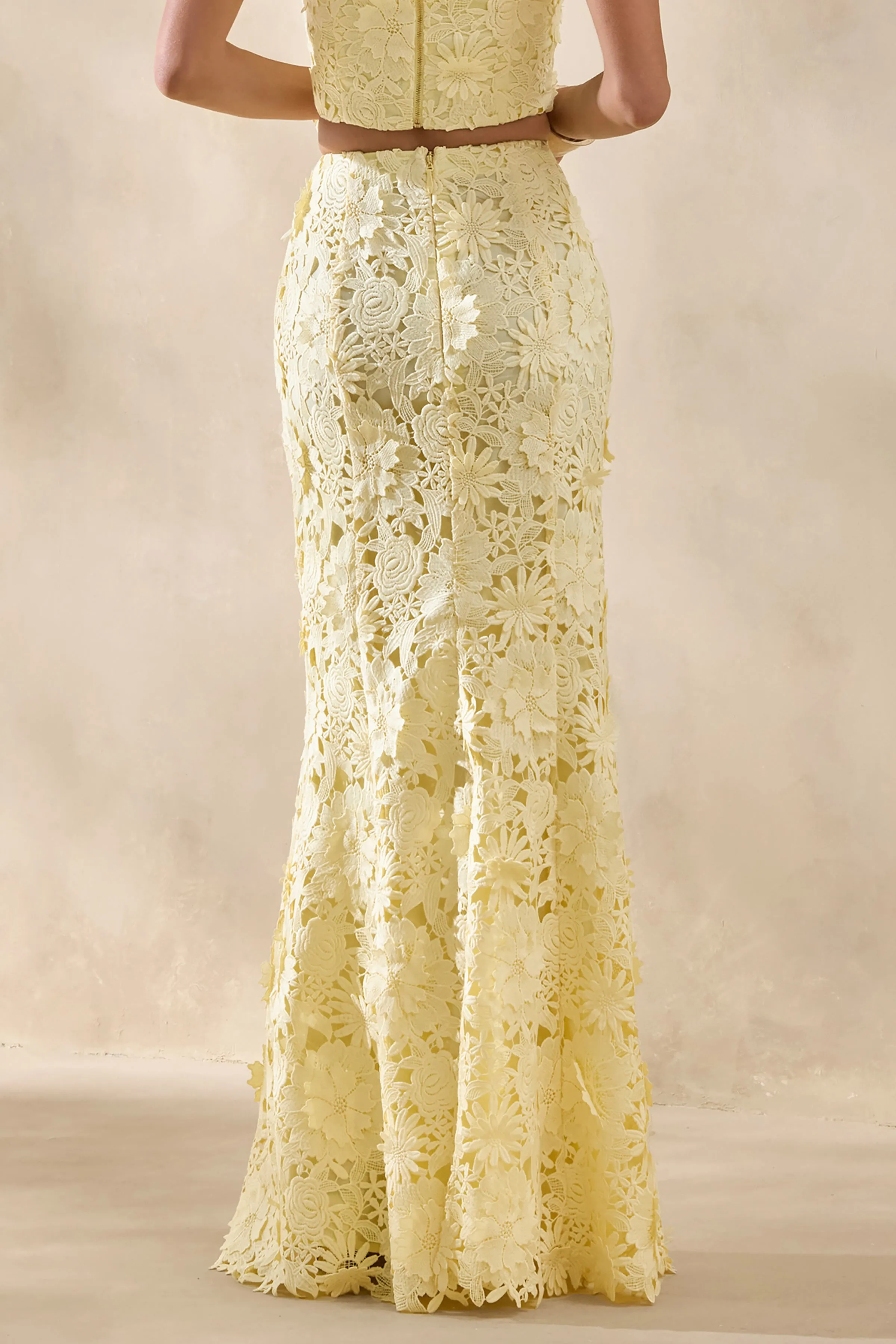 Esmara | Lemon Lace Maxi Skirt sold by Club L London product image thumbnail 2