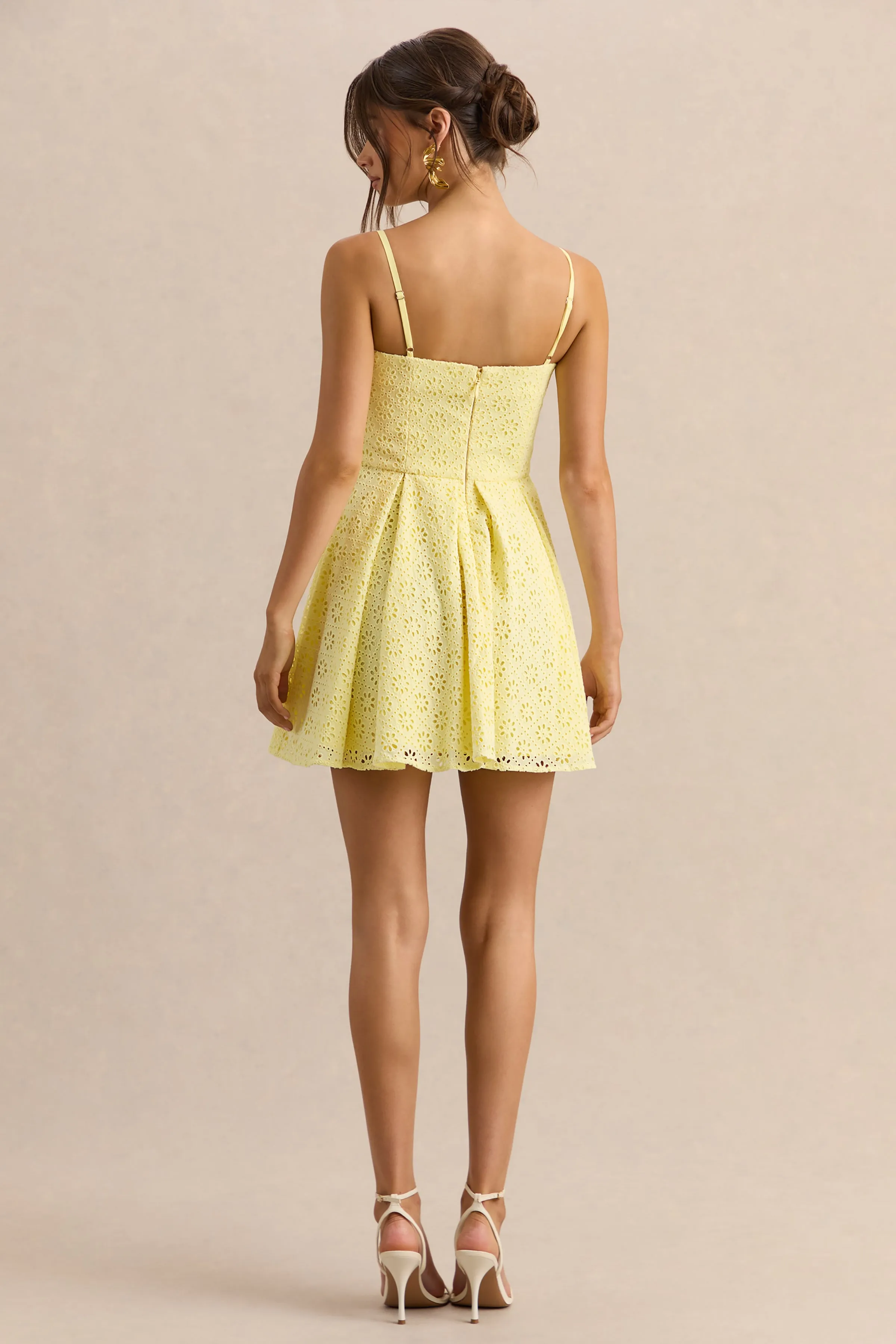 Elina | Lemon Square-Neck Mini Dress With Bow Detail sold by Club L London product image thumbnail 2