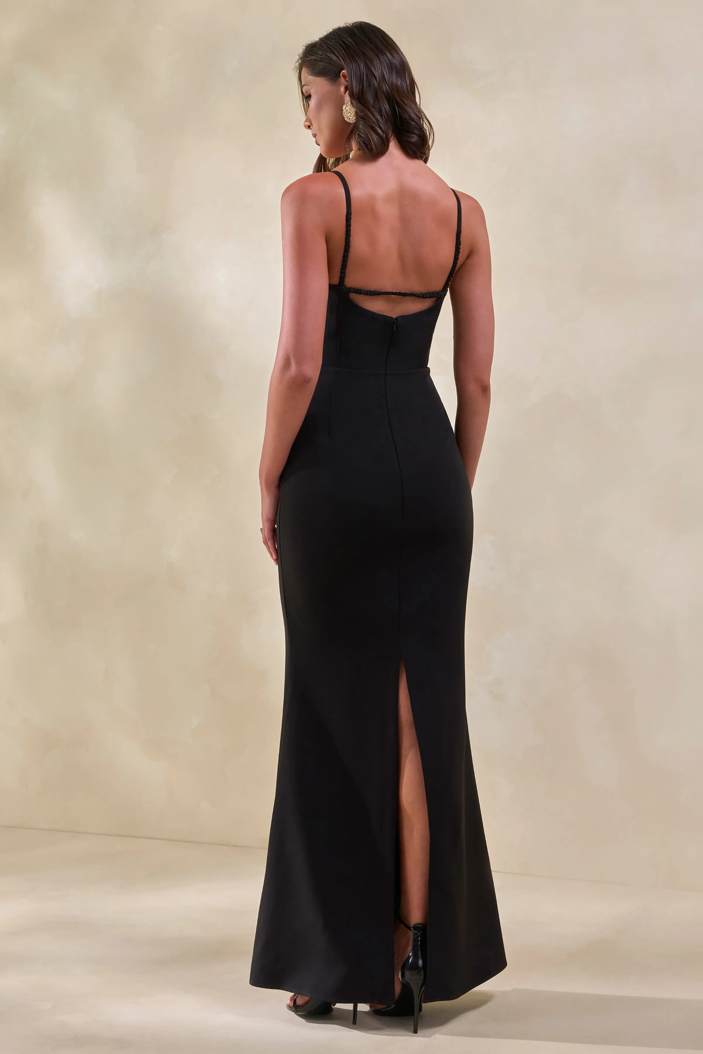 Zavira | Black Square-Neck Maxi Dress sold by Club L London product image thumbnail 2