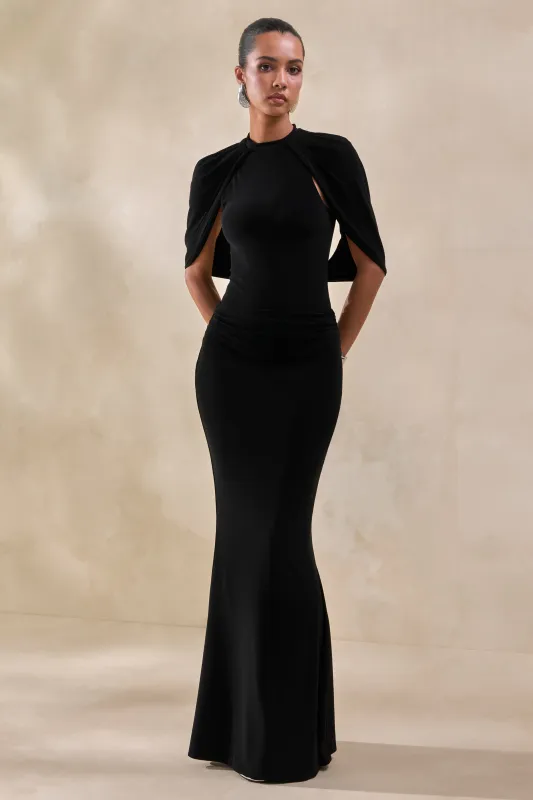 Alaysia | Black Maxi Skirt With Sash Detail made by Club L London
