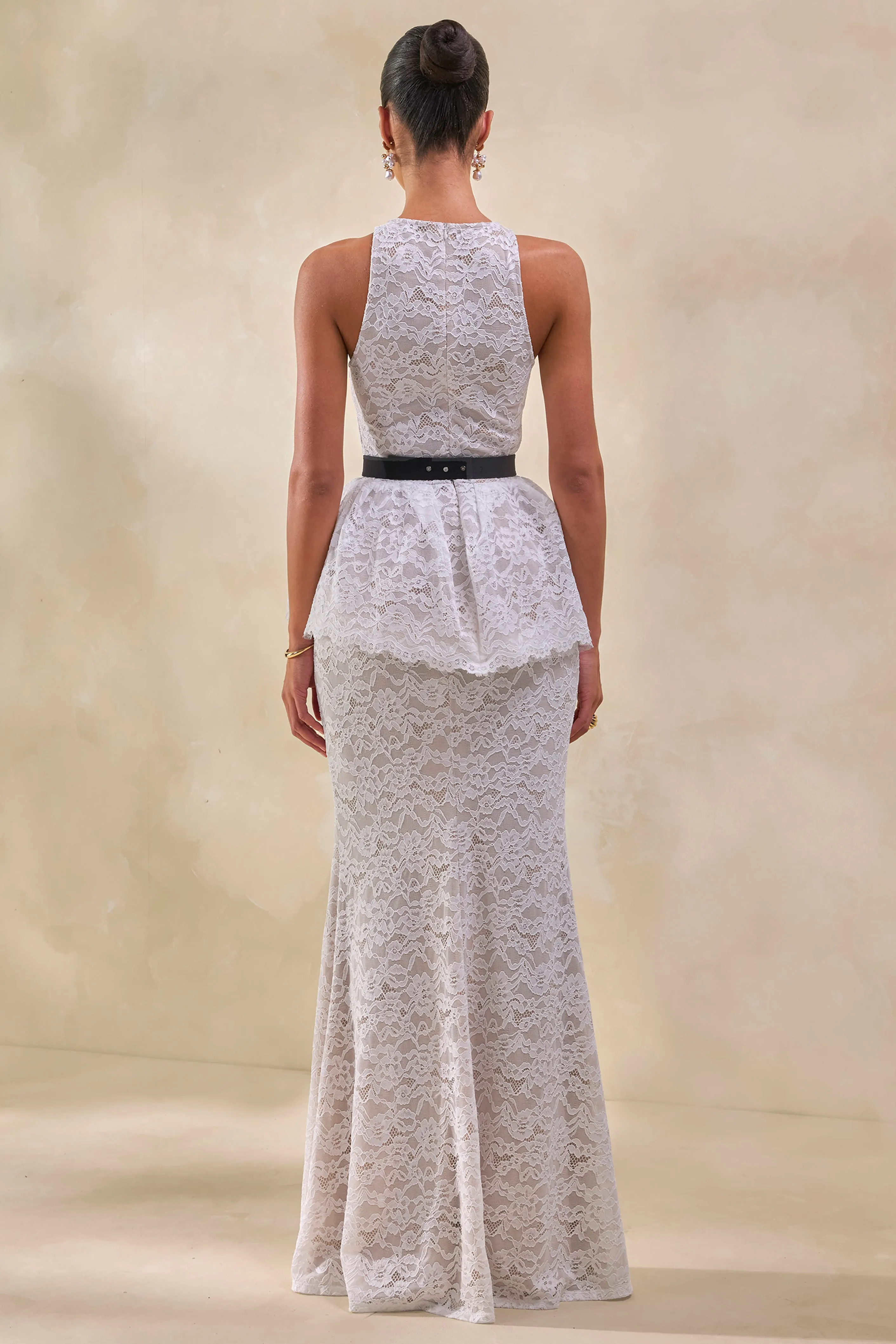 Lunisse | White Lace Maxi Skirt sold by Club L London product image thumbnail 3
