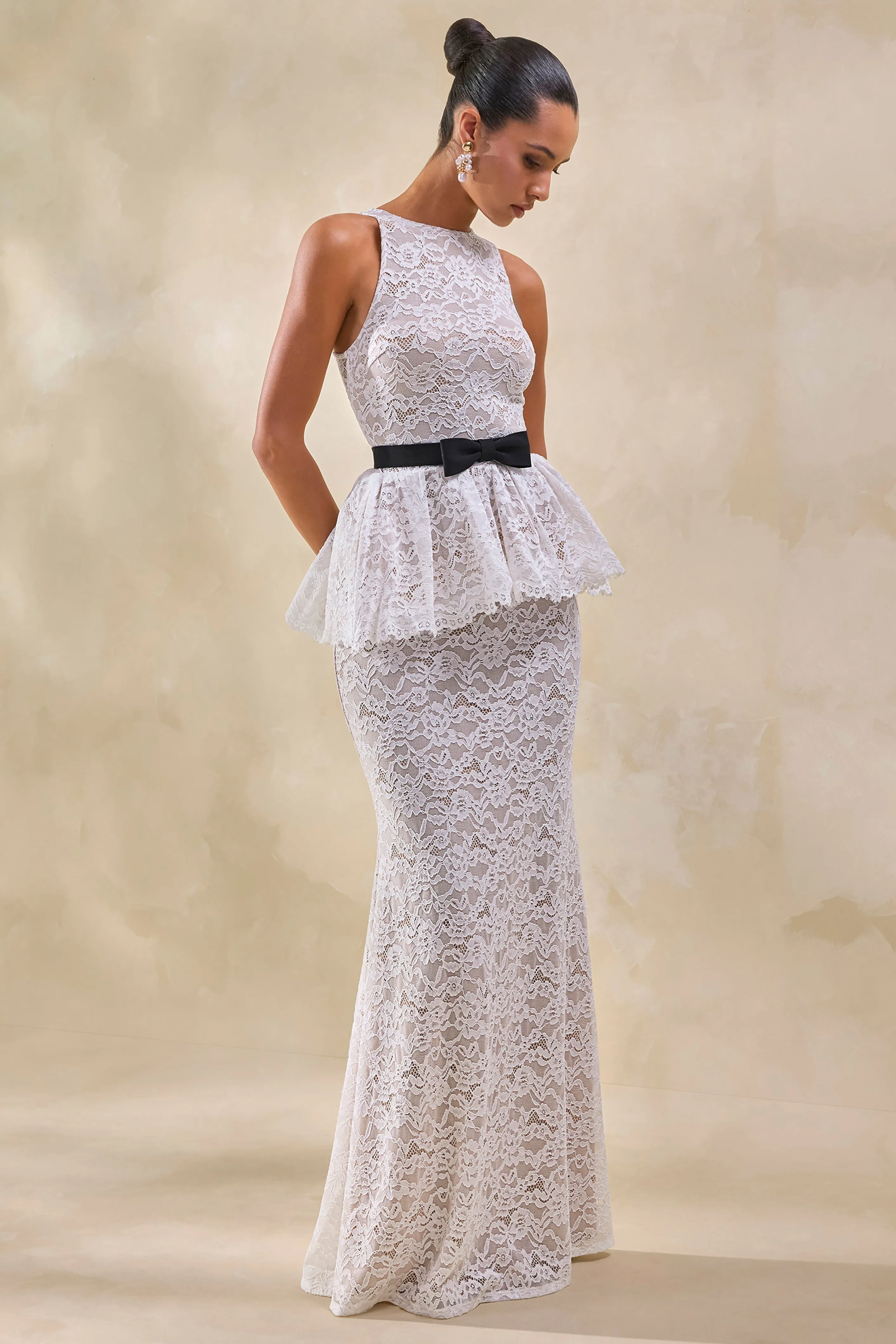 Lunisse | White Lace Maxi Skirt sold by Club L London product image thumbnail 5