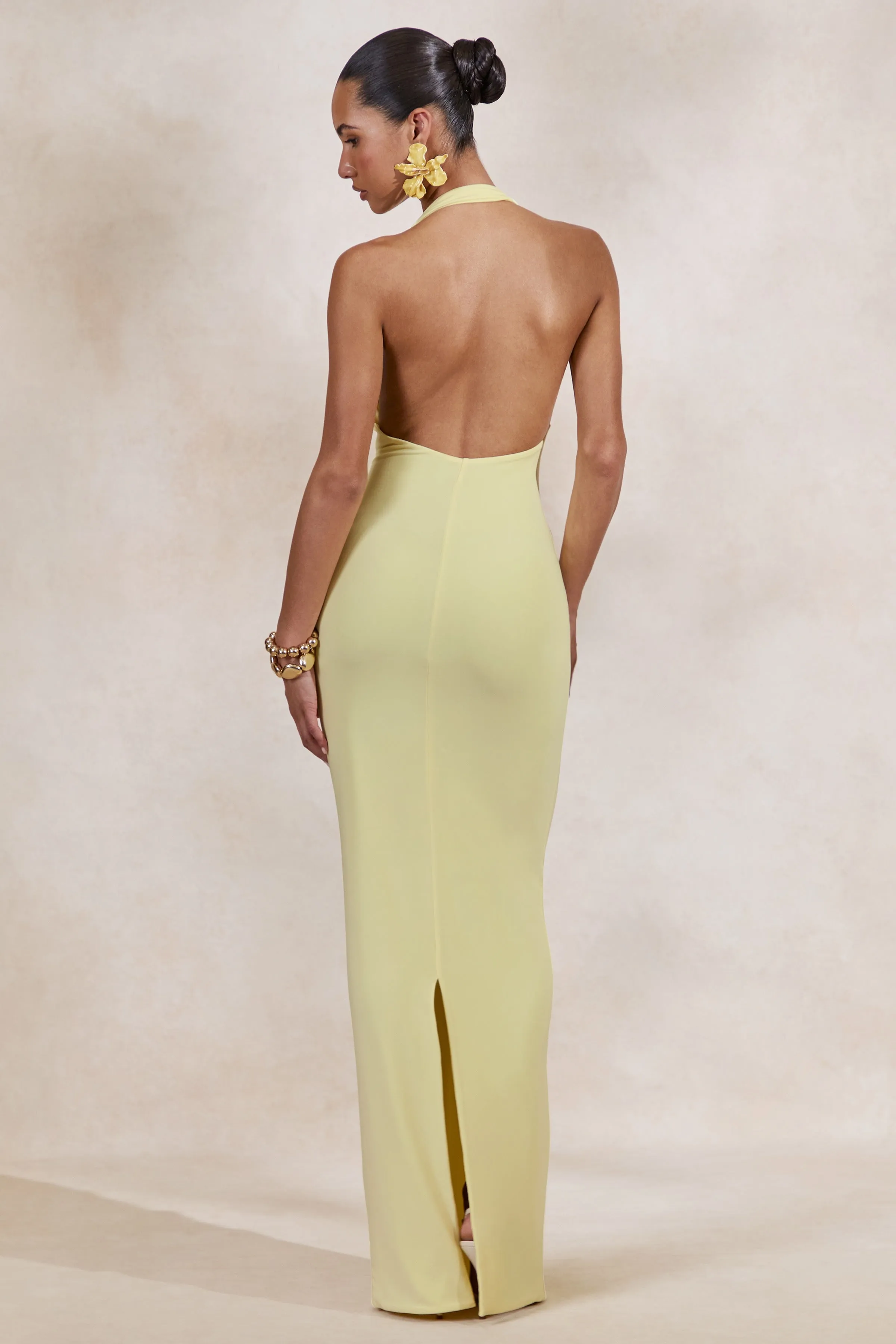 Delisse | Lemon Asymmetric-Neck Maxi Dress sold by Club L London product image thumbnail 2