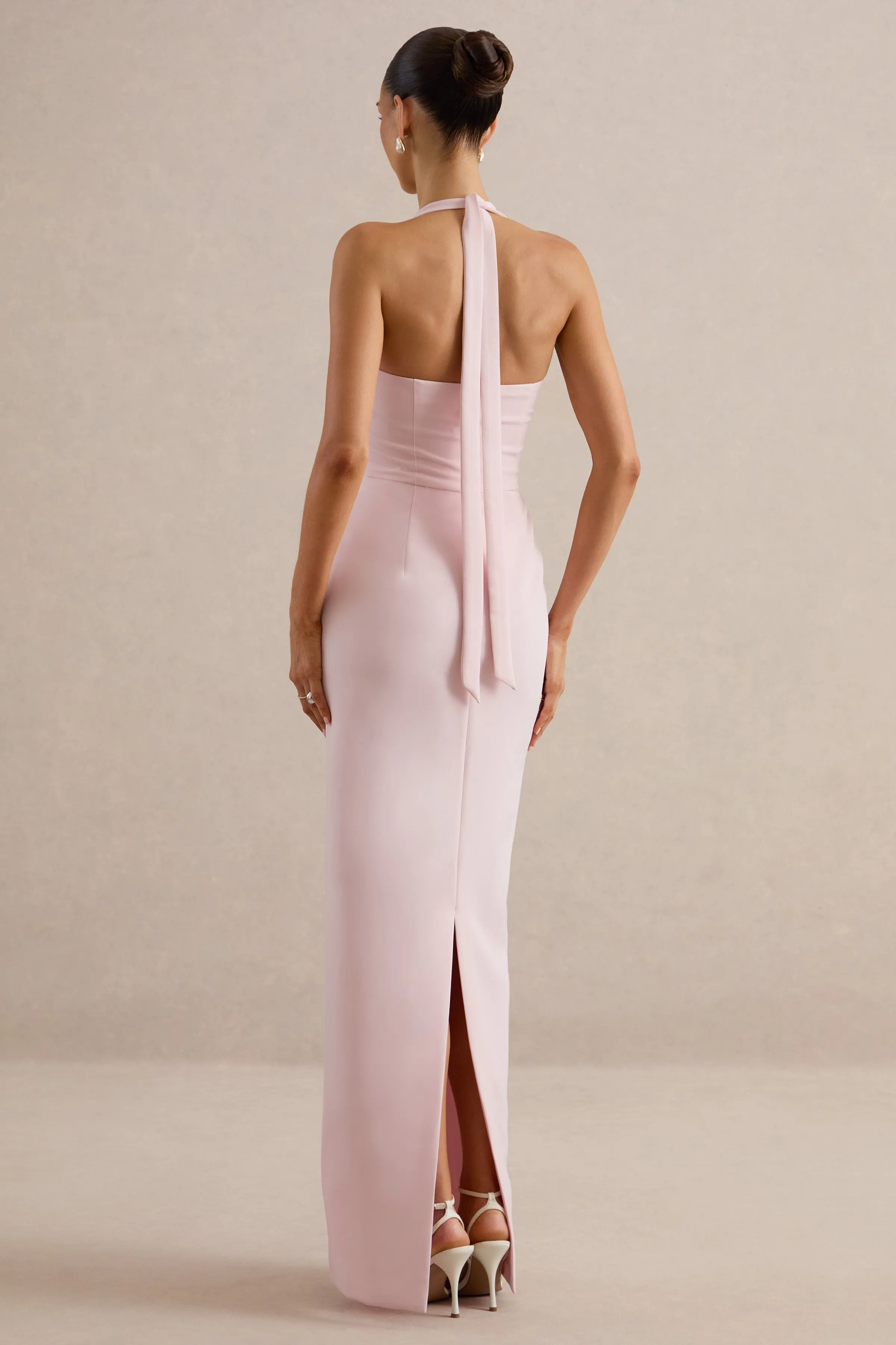 Heloira | Light Pink Sweetheart-Neck Maxi Dress sold by Club L London product image thumbnail 2
