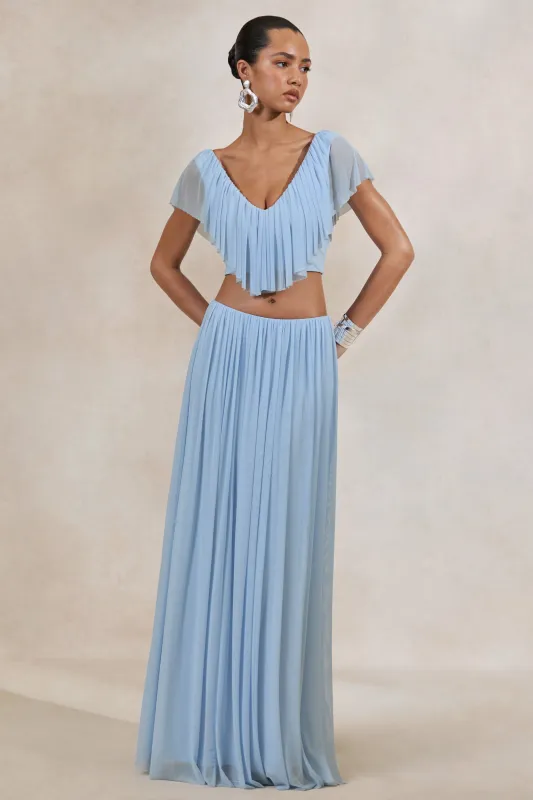 Kiandra | Light Blue Maxi Skirt made by Club L London