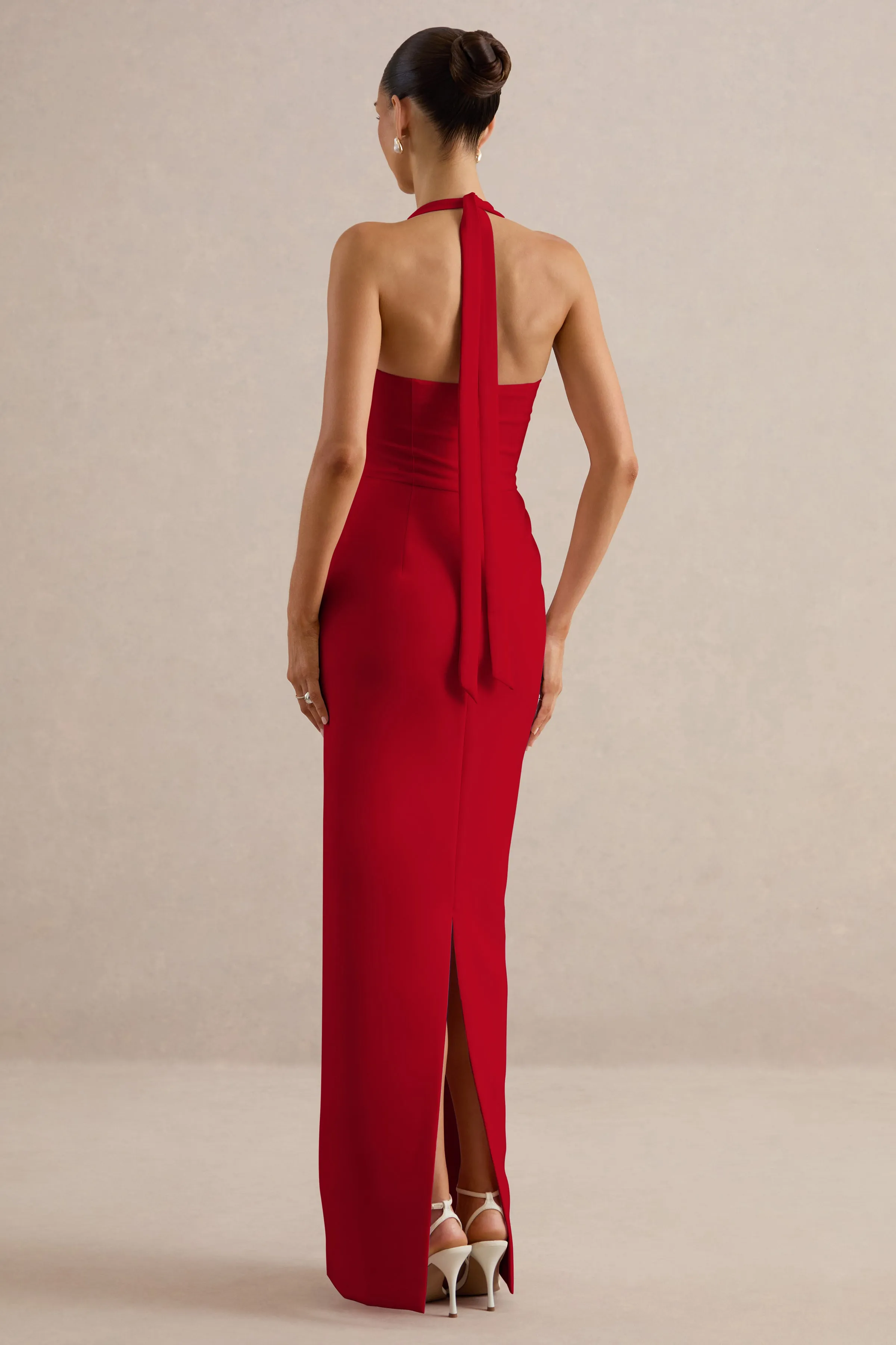 Heloira | Red Sweetheart-Neck Maxi Dress sold by Club L London product image thumbnail 2