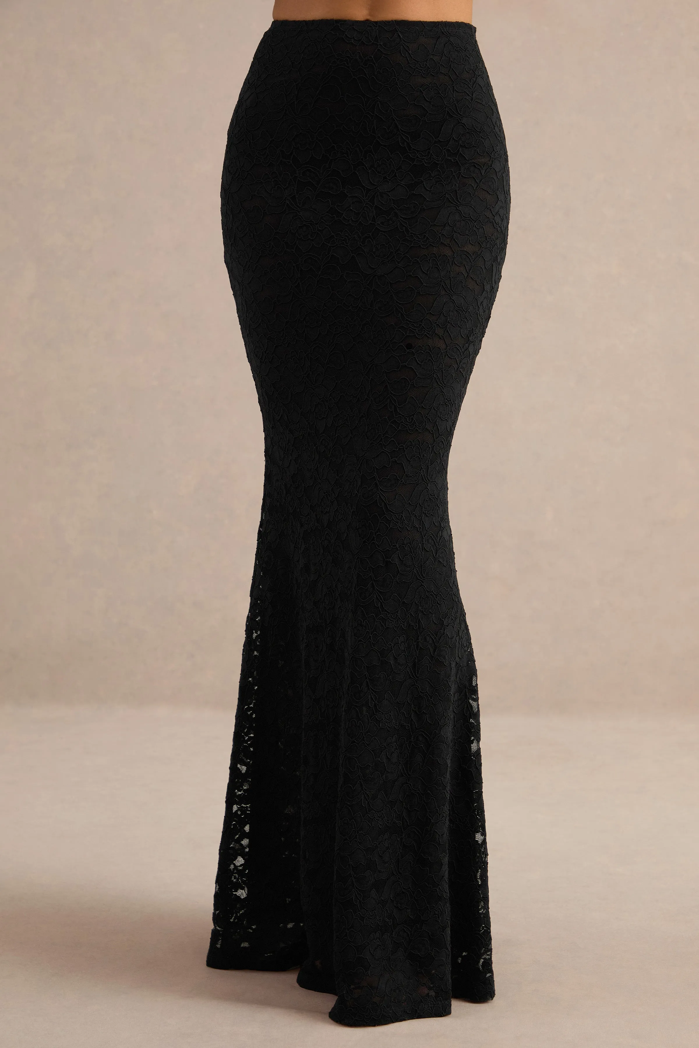 Vesalia | Black Lace Maxi Skirt sold by Club L London product image thumbnail 4