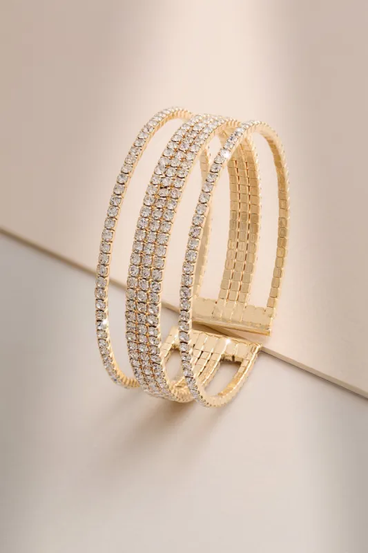 Cara | Gold Layered Diamante Bracelet sold by Club L London