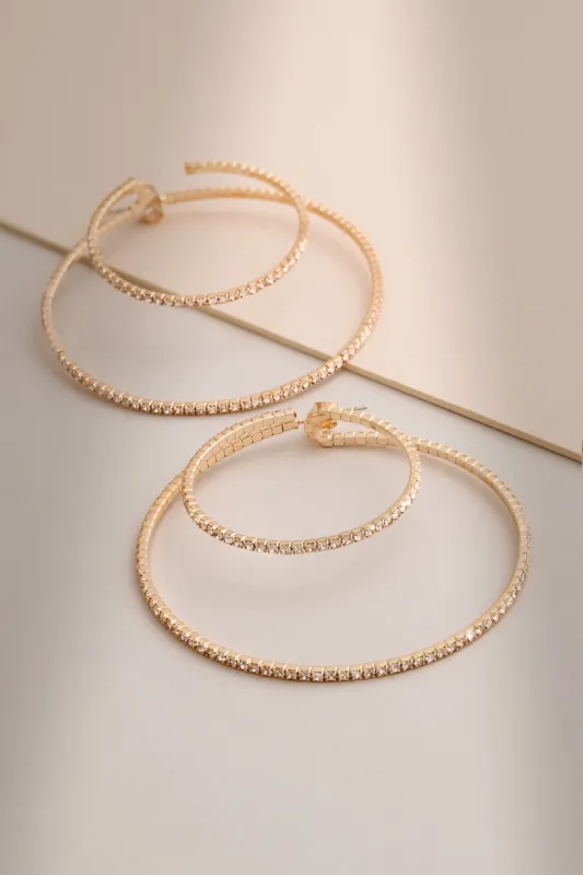 Sammie | Gold Thin Hoop Earrings sold by Club L London