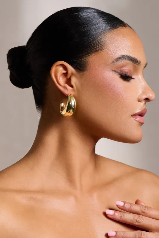 Marlee | Gold Chunky Hoop Earrings sold by Club L London