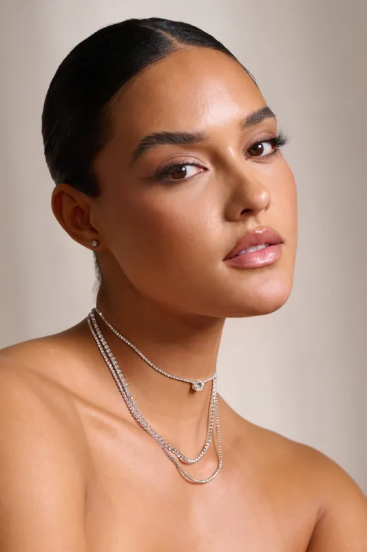 May | Silver Layered Pendant Necklace sold by Club L London