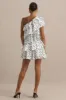 Orla | White Polka Dot Asymmetric Ruffled Mini Dress sold by Club L London