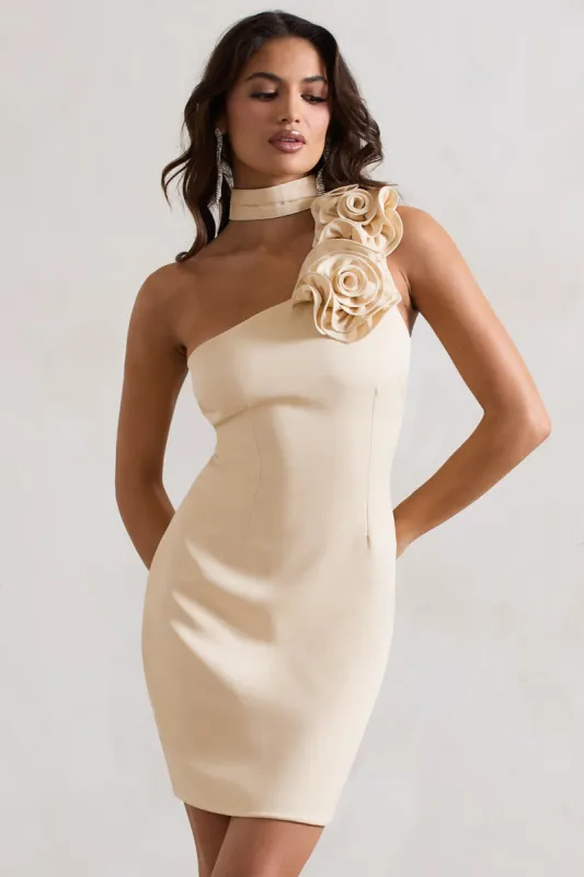 The Social | Lemon Mini Dress With Ruffled Choker sold by Club L London