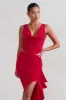 Femme Classique | Red Cowl Crop Top sold by Club L London