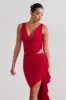 Femme Classique | Red Cowl Crop Top sold by Club L London