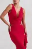 Femme Classique | Red Cowl Crop Top sold by Club L London