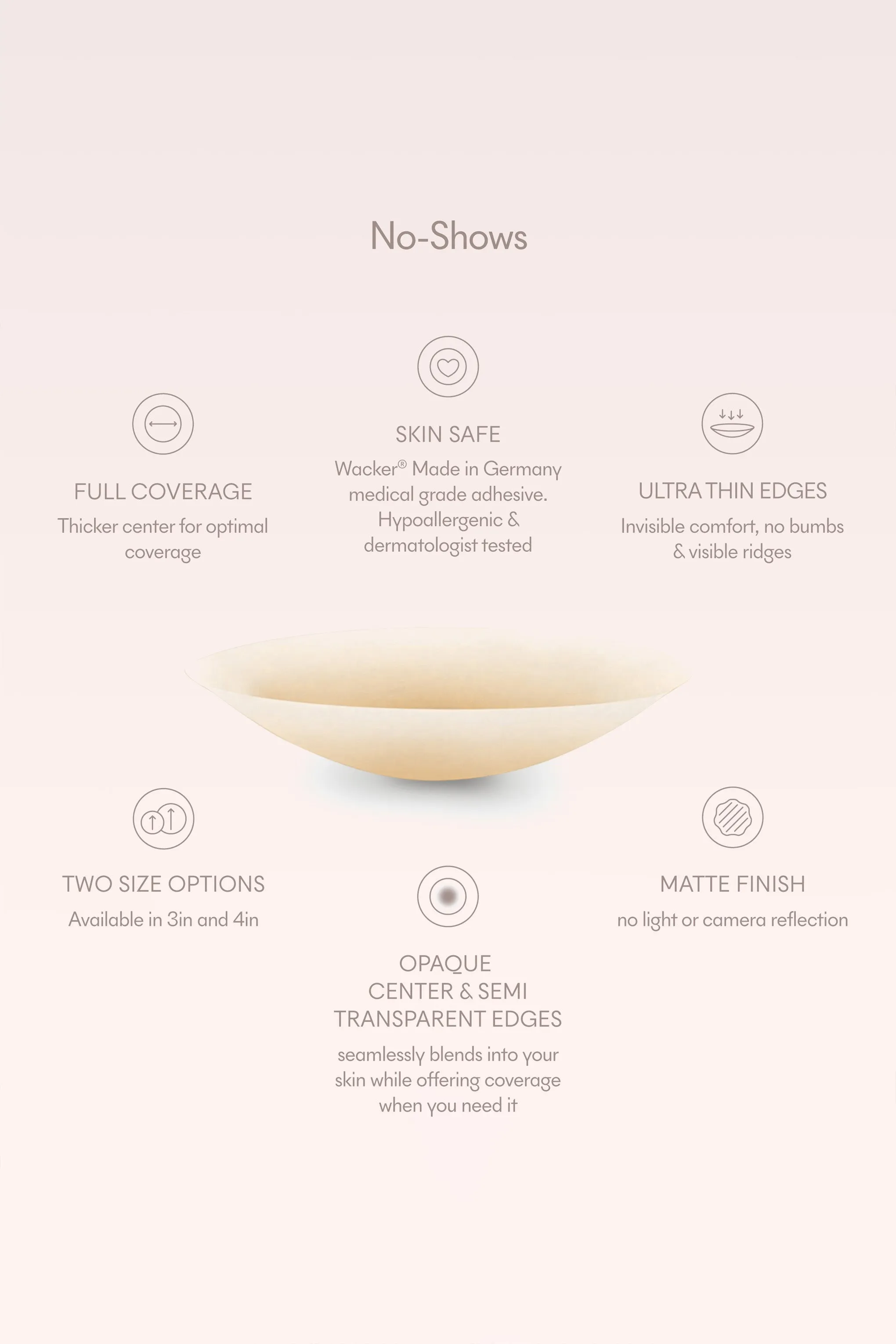 No-Show | NOOD Round Nipple Covers 3 Inch No.5 sold by Club L London product image thumbnail 4