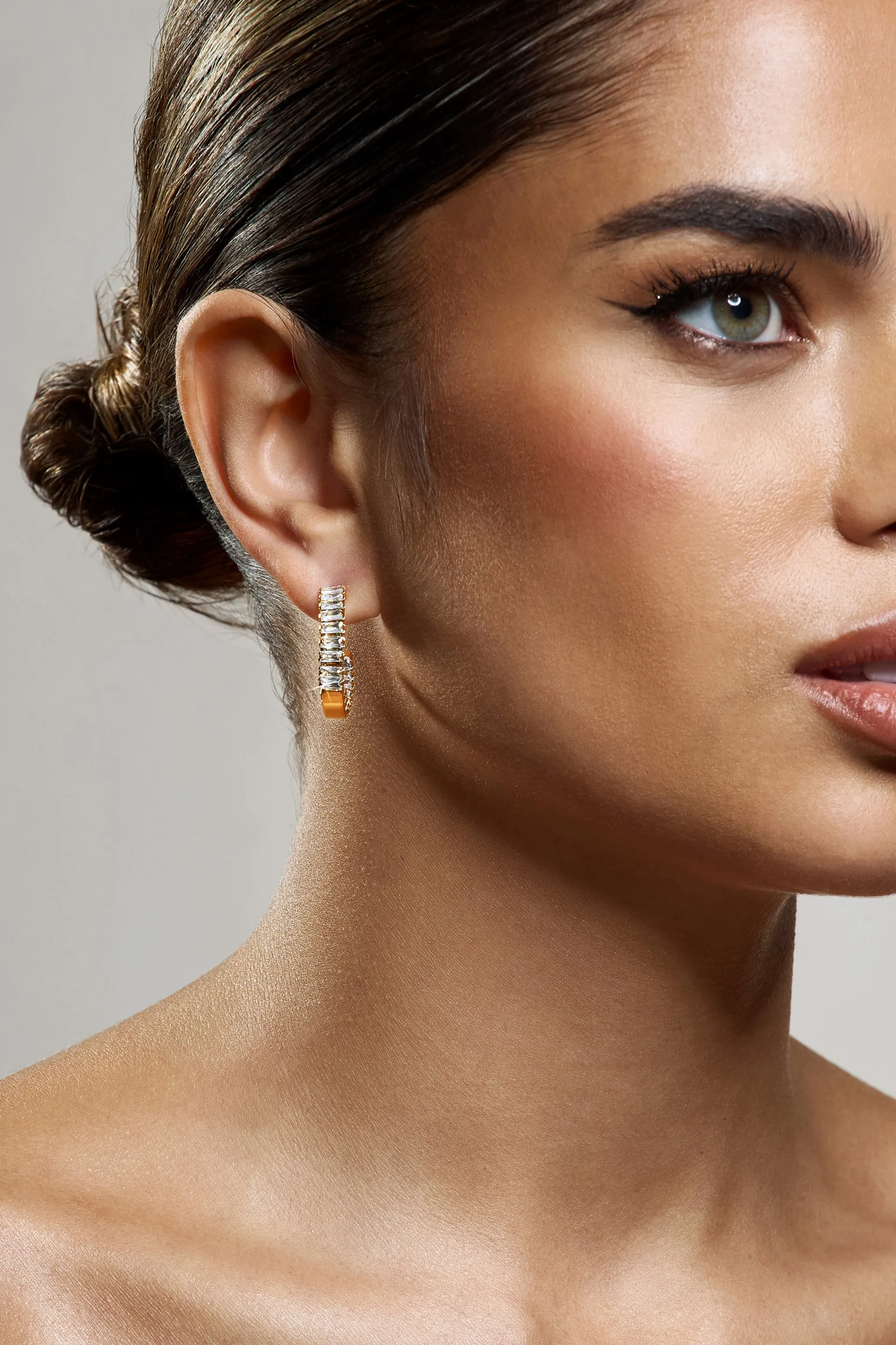 Rylie | Diamante Hoop Earrings sold by Club L London product image thumbnail 4