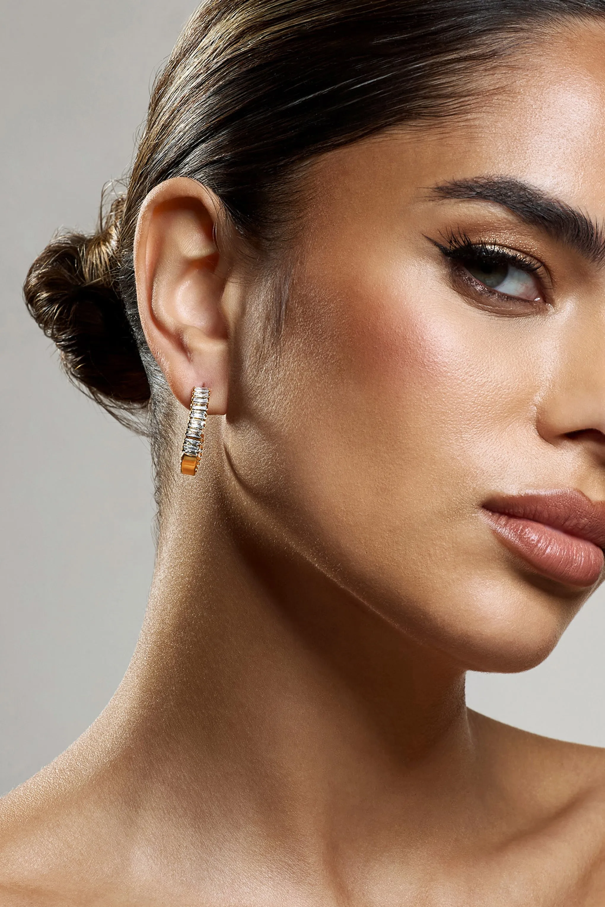 Rylie | Diamante Hoop Earrings sold by Club L London product image thumbnail 2