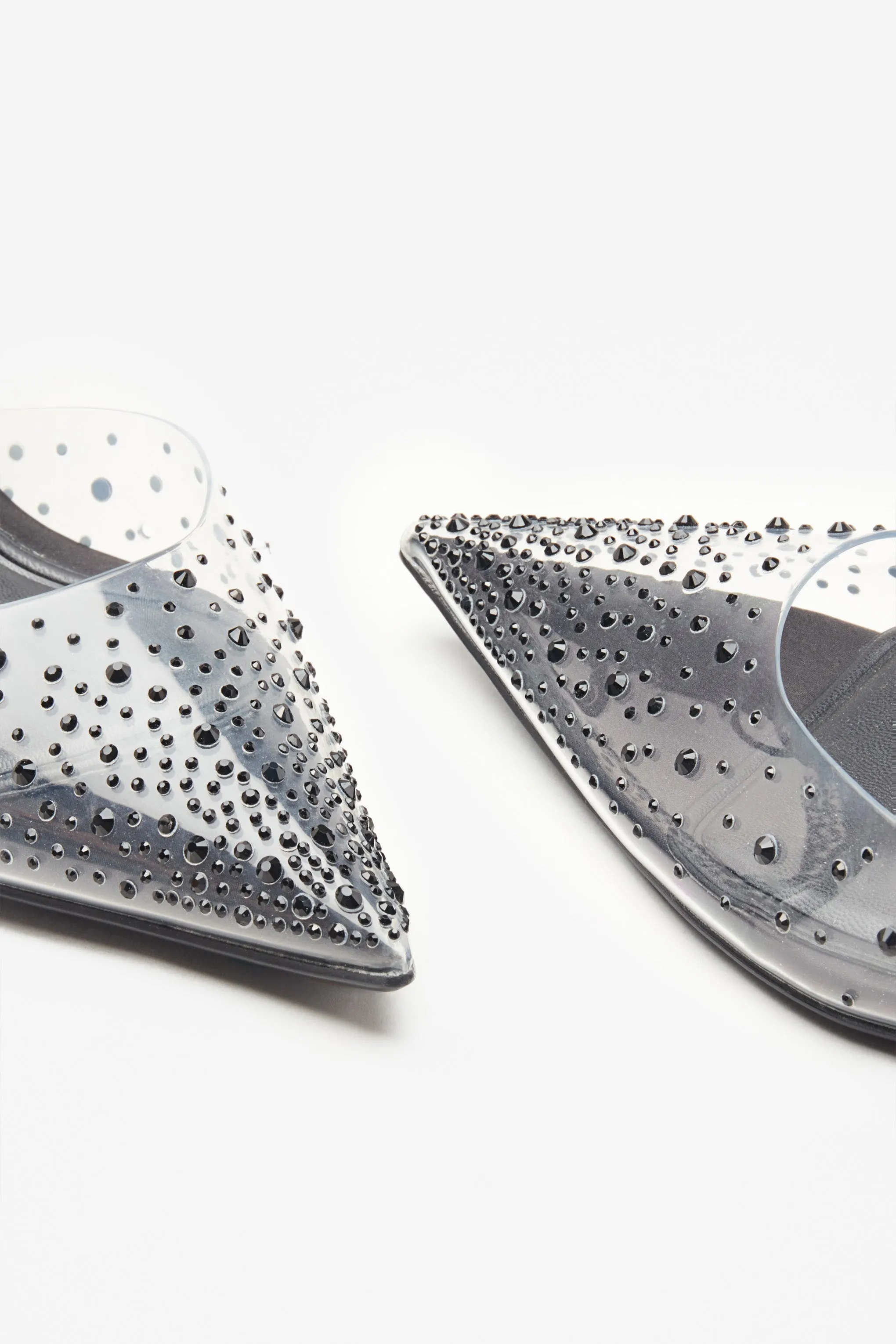 Covergirl | Black Diamante Sling Back Pointed Heels sold by Club L London product image thumbnail 4