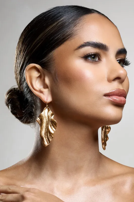 Eleni | Gold Abstract Drop Earrings made by Club L London