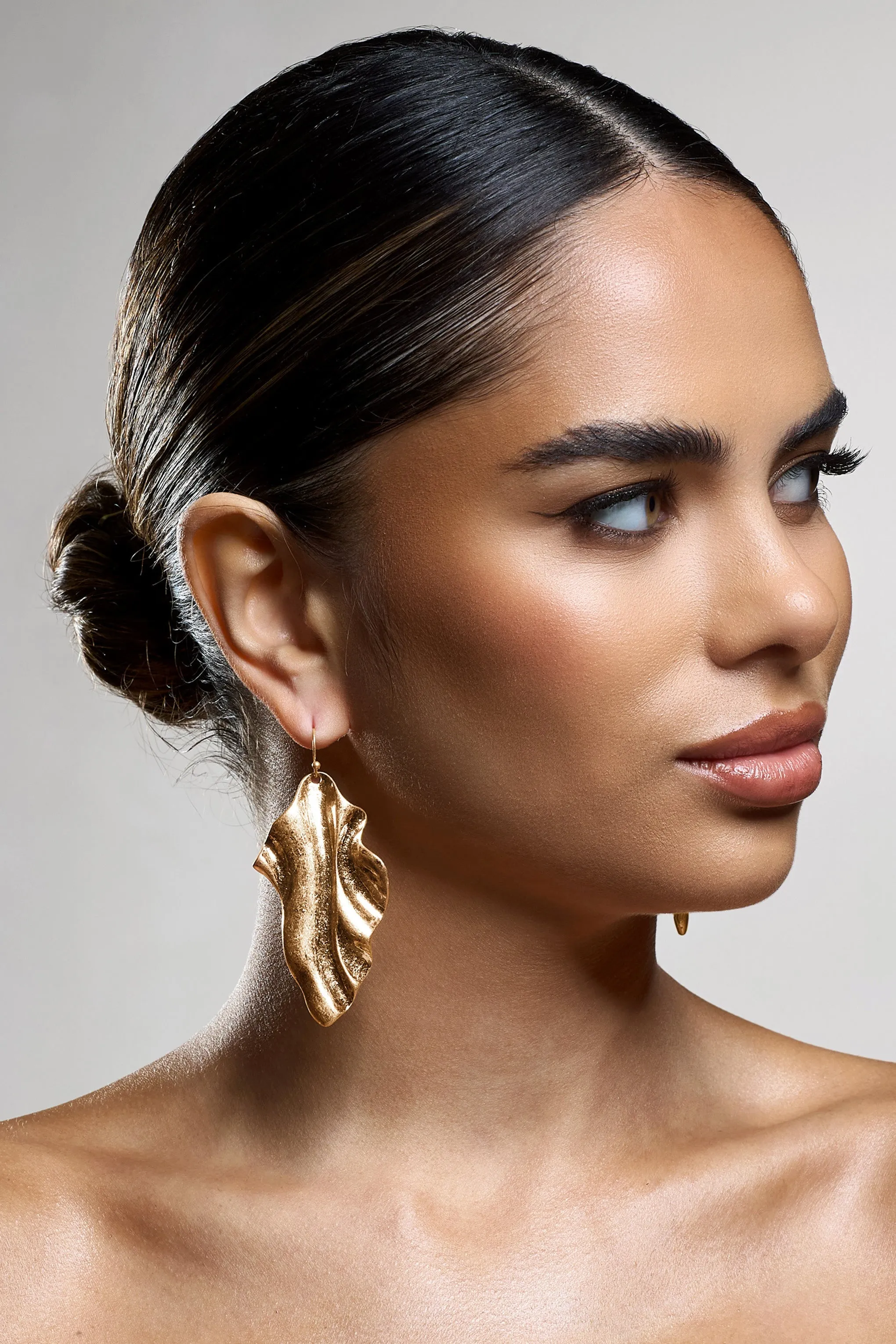 Eleni | Gold Abstract Drop Earrings sold by Club L London product image thumbnail 2
