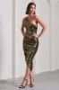 Late Night | Gold Metallic Asymmetric One-Shoulder Midi Dress sold by Club L London