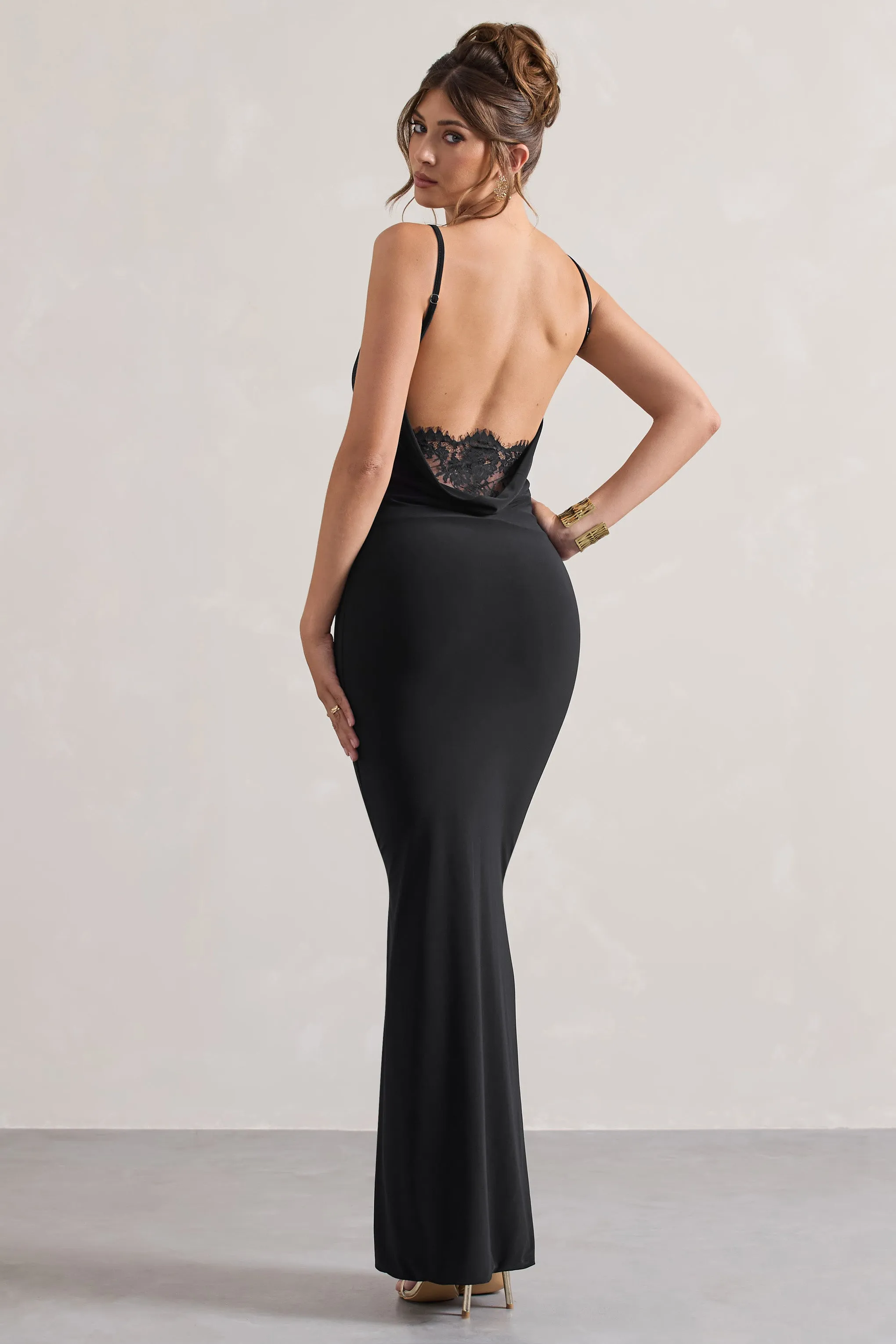francoise cowl neck backless maxi dress with lace insert reviews Francoise