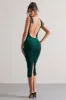 Irina | Bottle Green Cowl-Neck Bodycon Midi Dress sold by Club L London