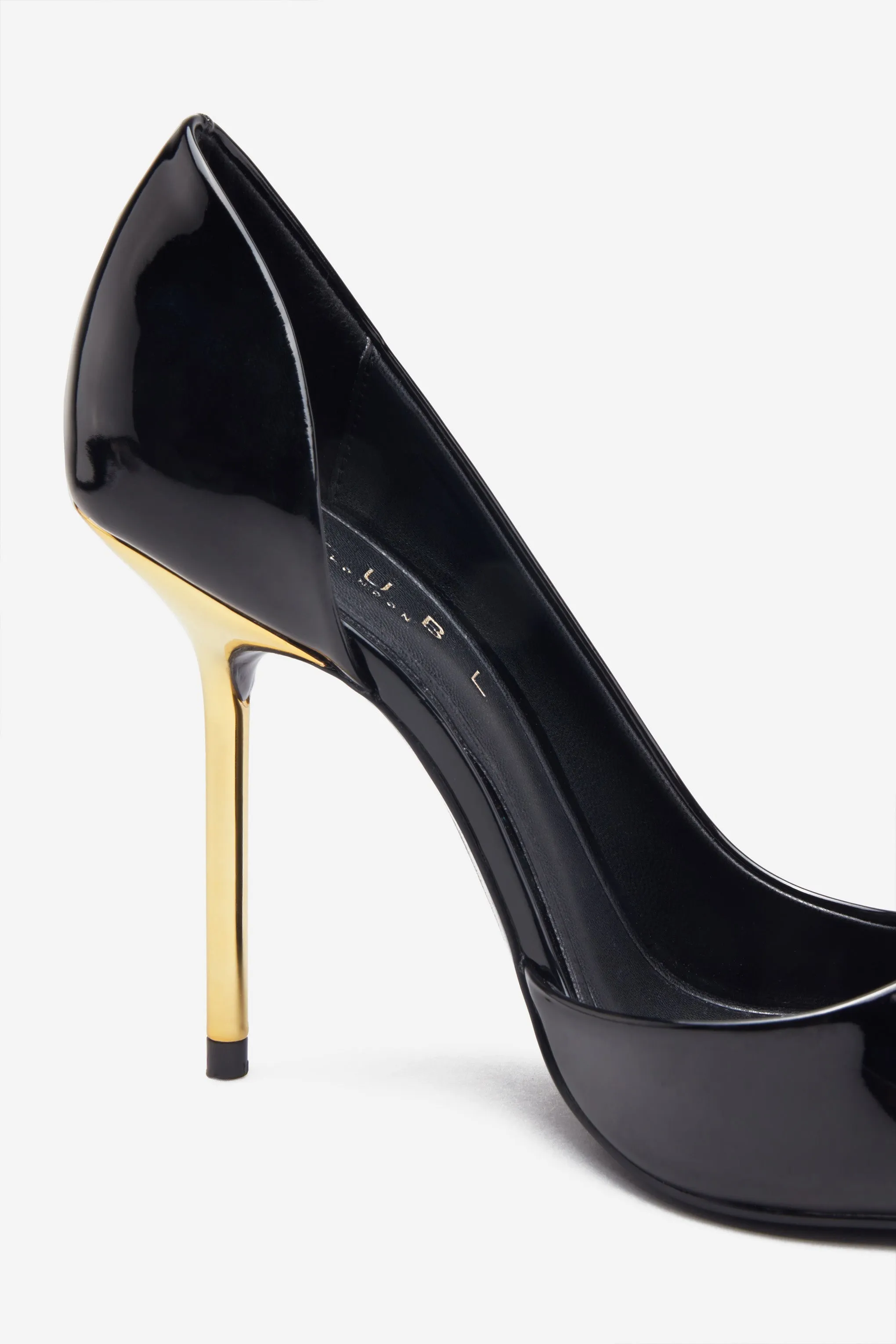 Hear Me | Black Metallic Cutaway Pointed Court Heels sold by Club L London product image thumbnail 4