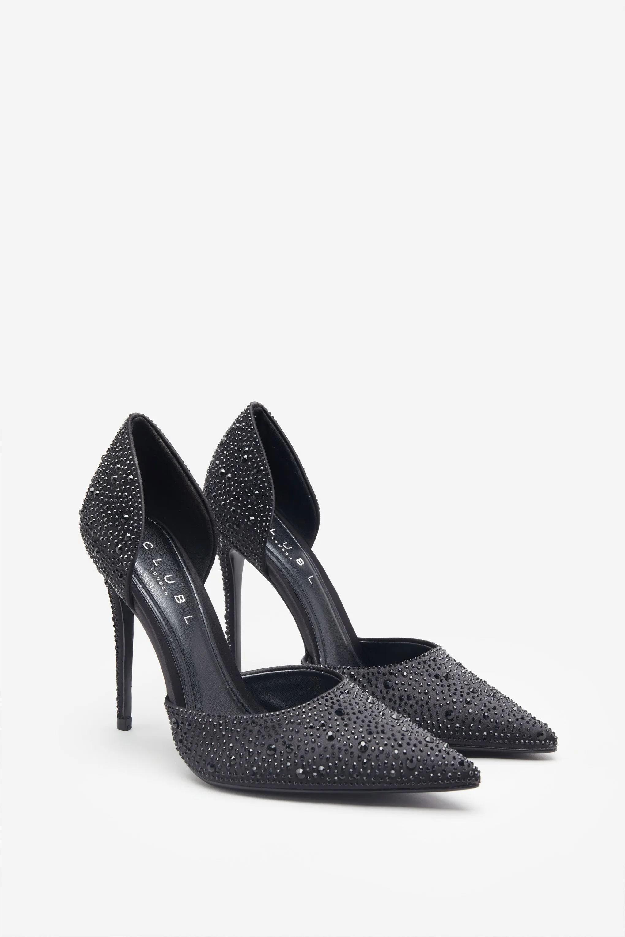 Catcher | Black Diamante Pointed Court Heels sold by Club L London product image thumbnail 2