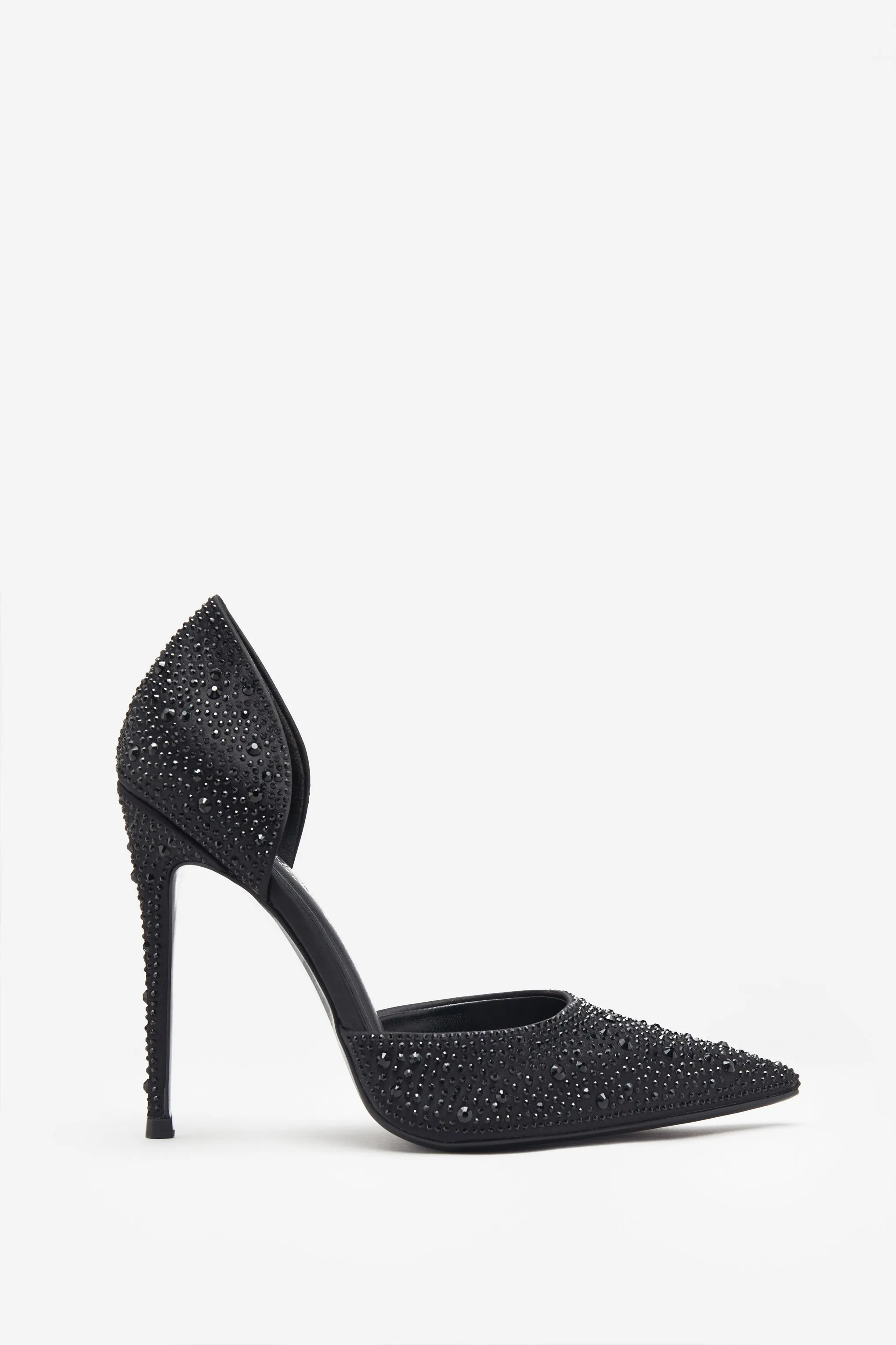 Catcher | Black Diamante Pointed Court Heels sold by Club L London