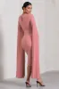 Flawless | Blush Pink Maternity Square Neck Midi Dress With Cape Sleeves sold by Club L London
