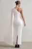 Dominique | White One Shoulder Cape Sleeve Bodycon Maxi Dress sold by Club L London