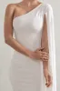 Dominique | White One Shoulder Cape Sleeve Bodycon Maxi Dress sold by Club L London