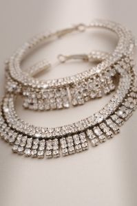 Niamh | Silver Diamante Hoop Earrings sold by Club L London