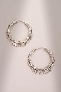 Niamh | Silver Diamante Hoop Earrings sold by Club L London