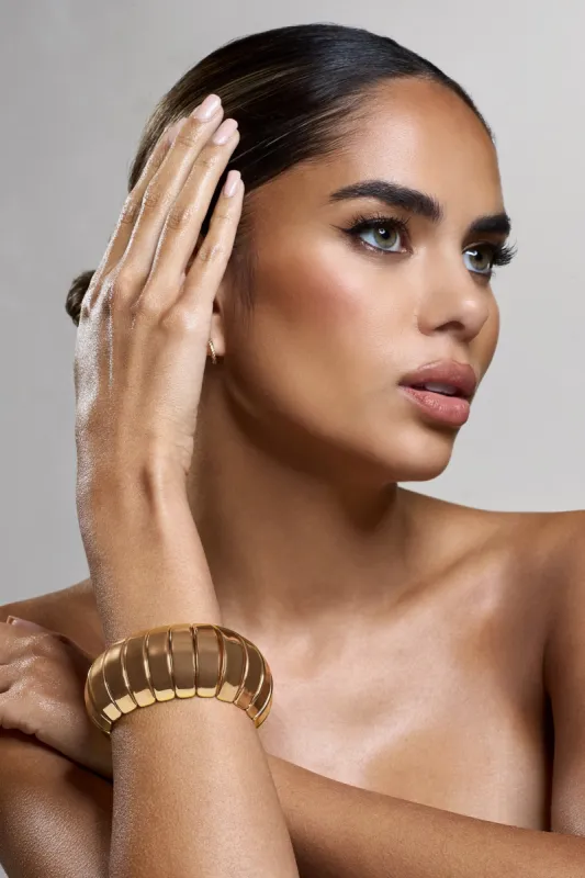 Boa | Gold Chunky Bangle sold by Club L London