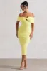Hope | Lemon Bow Bardot Midi Dress sold by Club L London